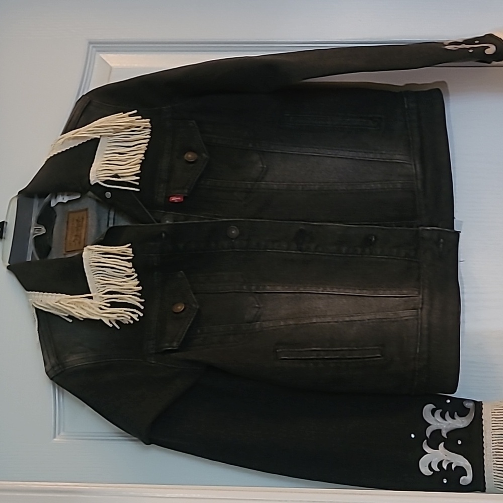 Levi's Black Size S Jean Jacket With Embellishments